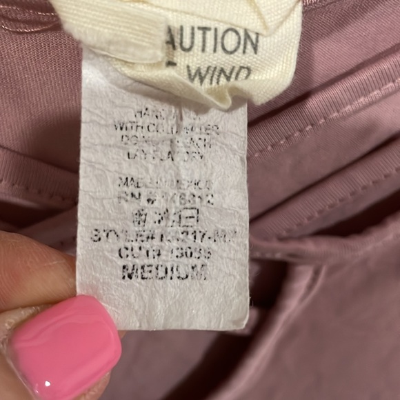 Caution to the Wind Strappy Tee Medium Mauve - Picture 3 of 4